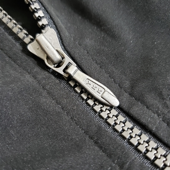 VINTAGE 90s Black Zip Up Windbreaker Bomber Vest  M - Picture 5 of 7